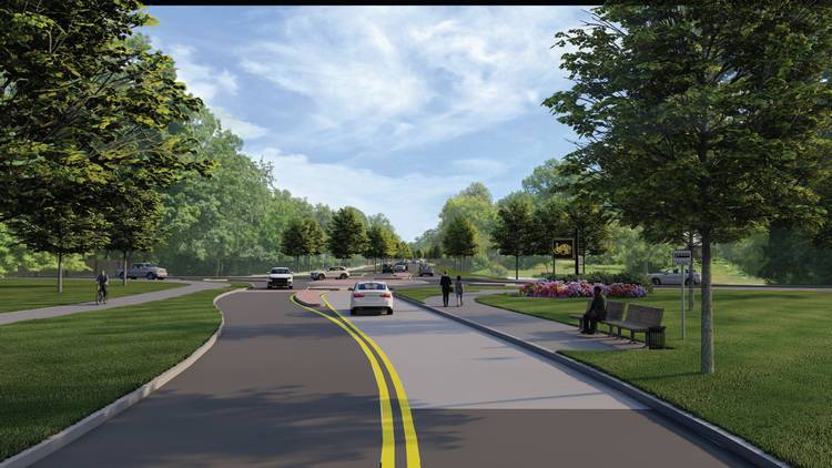 A roundabout is a key feature of fhe Lake-Clifton Connector project.